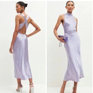 Reformation Casette Silk Midi Dress AURA lilac purple size 6 - tags included